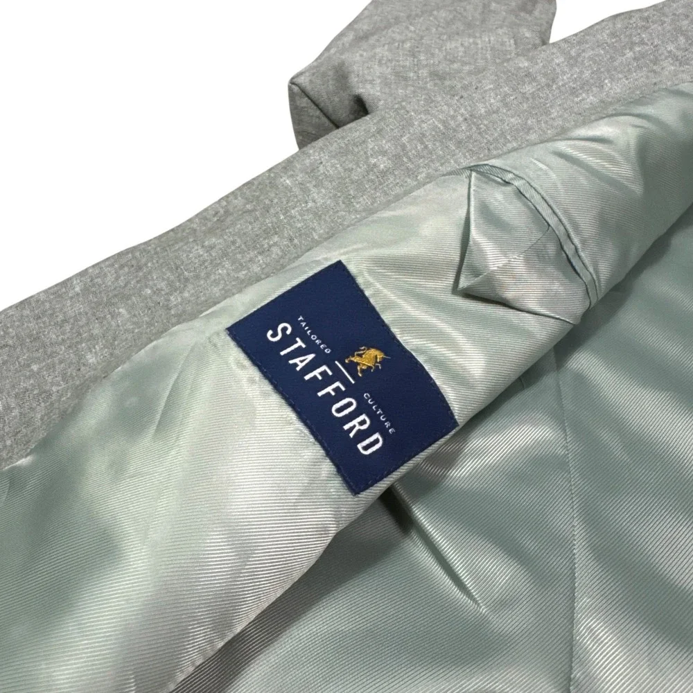 Stafford Signature Classic Fit Light Green Linen Blend Sport Coat Men's 38 Short